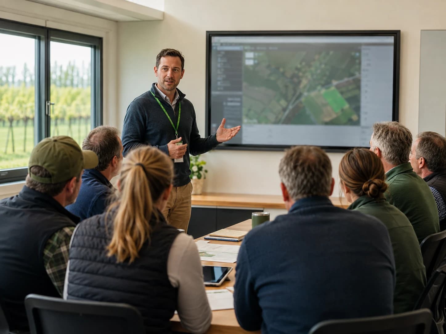 AGRIVI consultant leading a digital transformation workshop with an enterprise farm team